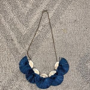 Feather Boho Necklace | Blue & Gold
